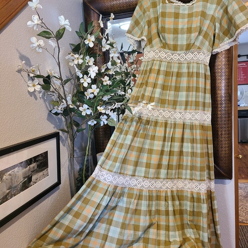 Vintage 70's Rae shops Dolls Tiered Maxi Dress