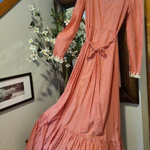 Vintage 1970's Red Gingham Maxi Dress image 6