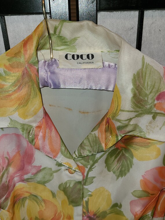 Vintage Coco California 60's/70's Long Floral Gown - image 5