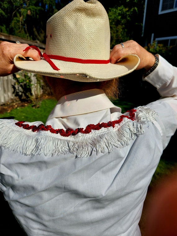 Vintage Fringe Patriotic Western Shirt Costume - image 5