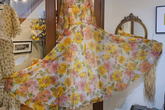 Vintage Coco California 60's/70's Long Floral Gown - image 3