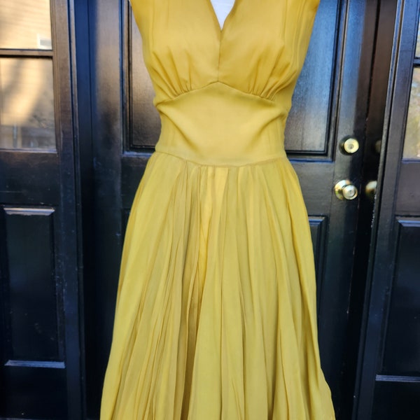 Vintage 60's Mustard and Blue Dancing Dress Costume