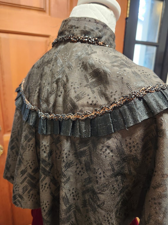 Rare! Vintage Black Victorian Cape - image 4