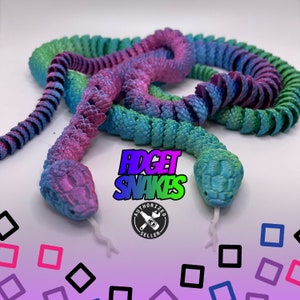Fidget Snake Articulating Flexi Collectible | Flexi Snake | Fidget Toy | ADHD Sensory Anxiety Relief | TikTok Flexi