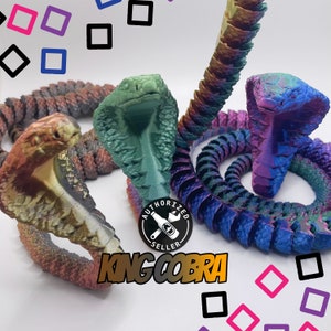 Realistic Cobra Sensory Toy for ADHD Anxiety Relief | Articulated Flexi Snake | Tiktok Fidget Collectible