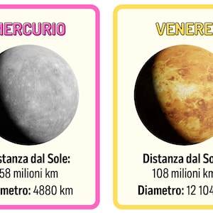 Flash Cards - Pianeti Sistema Solare