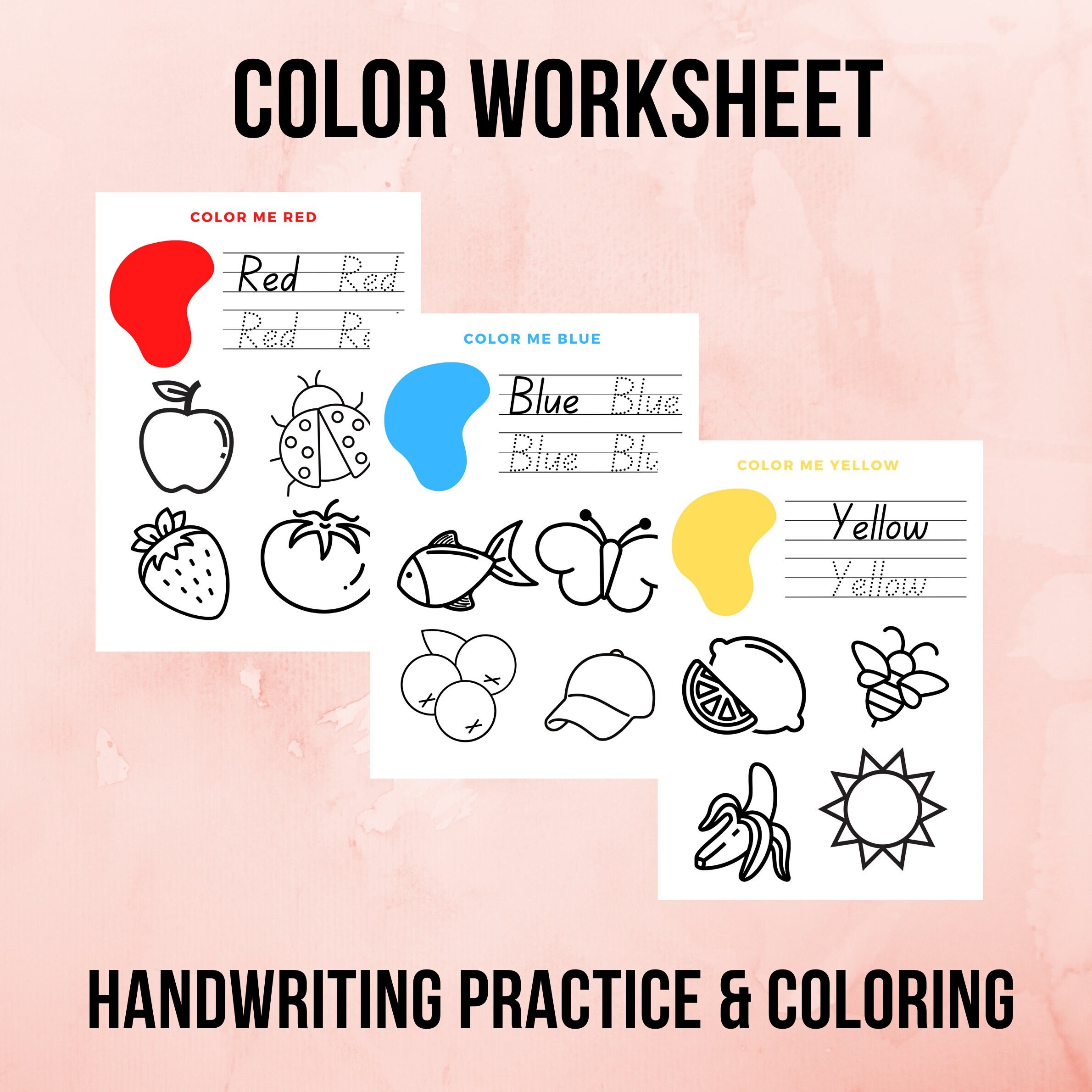 coloring worksheets for kids printable coloring sheets learn etsy