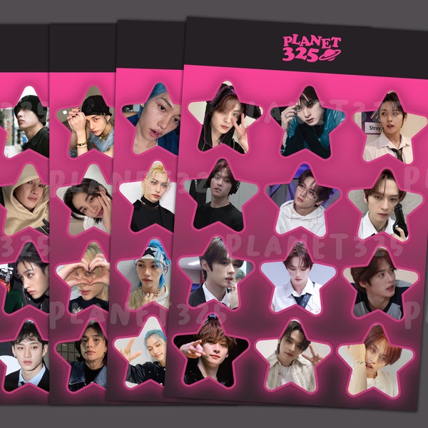 stray kids member star sticker sheets | skz deco vinyl