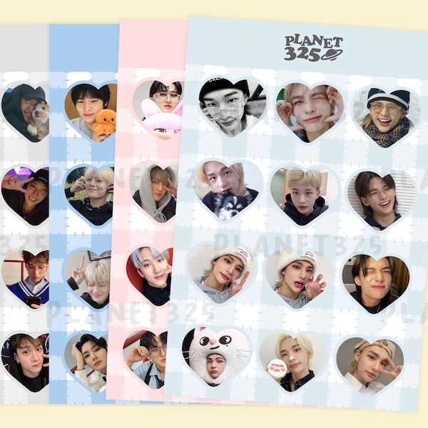 stray kids member heart sticker sheets | skz deco vinyl