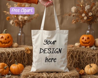 Halloween Tote Bag Mockup - Sofortiger digitaler Download Canvas Tasche Mockup, Gruselige Jahreszeit Totes, Schultertasche Mockup, Digital Mockup. H007