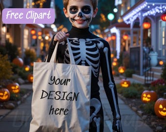 Halloween Tote Bag Mockup - Sofortiger digitaler Download Canvas Tasche Mockup, Gruselige Jahreszeit Totes, Schultertasche Mockup, Digital Mockup. H010