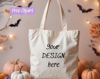 Halloween Tote Bag Mockup - Sofortiger digitaler Download Canvas Tasche Mockup, Gruselige Jahreszeit Totes, Schultertasche Mockup, Digital Mockup. H002