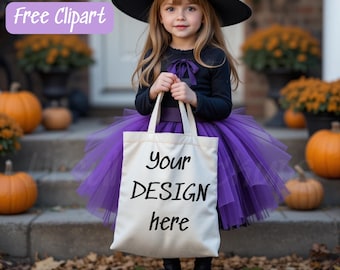 Halloween Tote Bag Mockup - Sofortiger digitaler Download Canvas Tasche Mockup, Gruselige Jahreszeit Totes, Schultertasche Mockup, Digital Mockup. H013