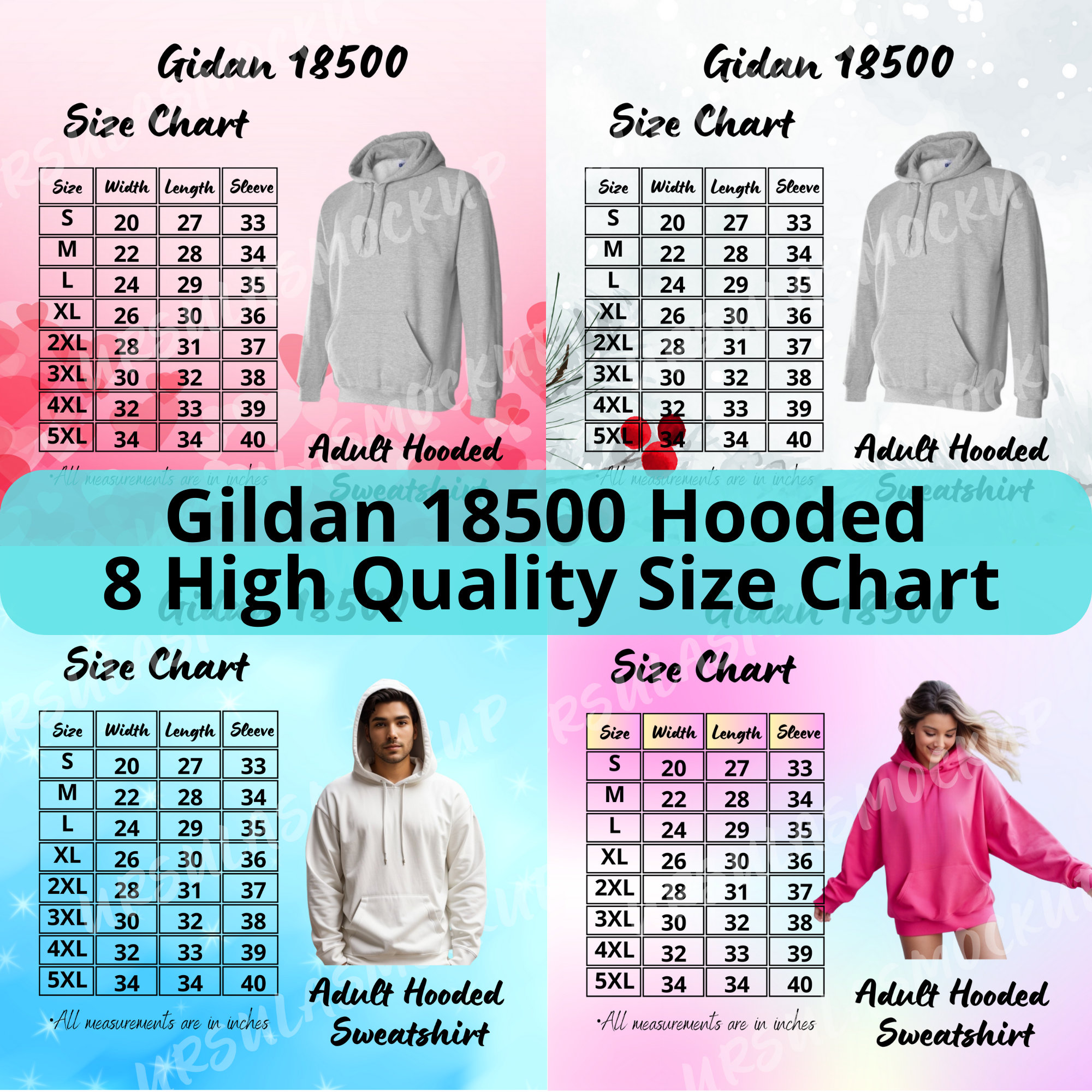 ADULT Size Chart Gildan 18500 . 8 Gildan 18500 Hooded Size Chart