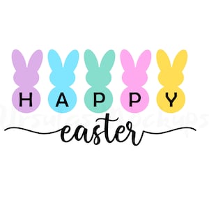Happy Easter Bunnies, Peeps SVG-PNG-DXF, Digital Download, Easter Clipart, Marshmallow Peep, Easter Candy Peeps, Cut File Cricut