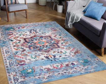 Blue rugs, Teppich, Blue rugs for Living room, carpet, 6x9 Rugs,  Rugs for Bedroom, Vintage home decor, Turkısh rug, Floor & Rugs, tappeto