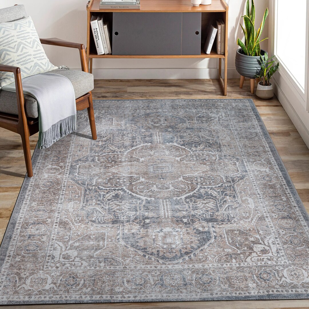 Grey Rugs for Living Room, Vintage Grey Rug, Vintage Home Decor