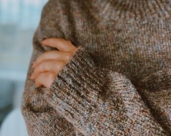 oversize sweater/Warm/knitted clothing/Thick/ mohair Sweaters/Brown/Winter pullover/wool jumper/ mohair/casual sweater/comfortable jumper