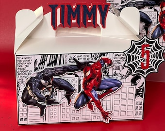Spider-Man Favor Boxes: Venom Party Decoration, Set of 6