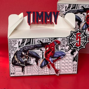 Spider-Man Favor Boxes: Venom Party Decoration, Set of 6