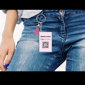 Llavero de negocios, llavero de código QR, regalos personalizados para hombres, regalo de aniversario, etiqueta de bolsa de fotos, amistad, regalo de graduación
