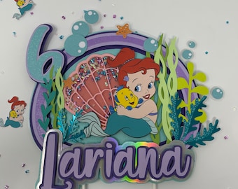 Little Mermaid Cake Topper: Personalized Under The Sea Party Decoration