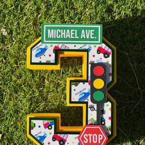 Transportations Birthday, Color Crew 3D letter and Number, Means of transport Party Decoration, Transportation, Cars, Vehicles