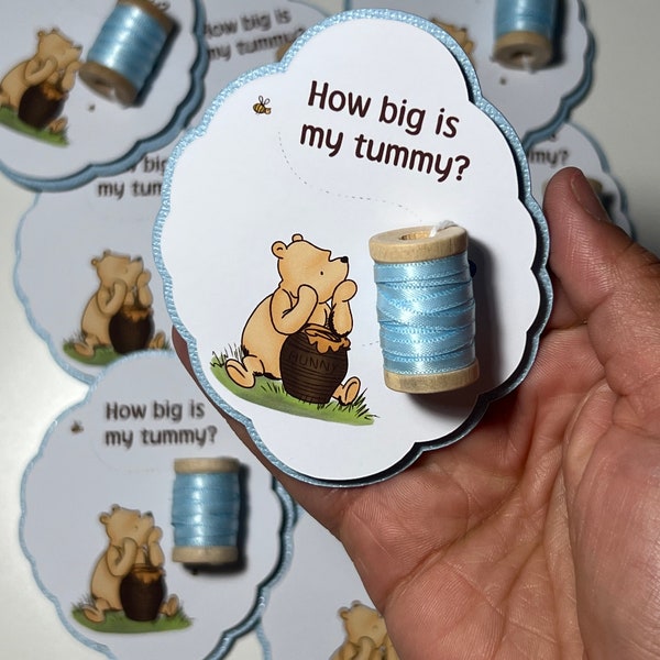 Winnie the Pooh Baby Shower Games, Bump Measuring Game,How Big is Mommy's Belly Game, Baby Shower Games, Baby Bump Game, Guess Baby Bump