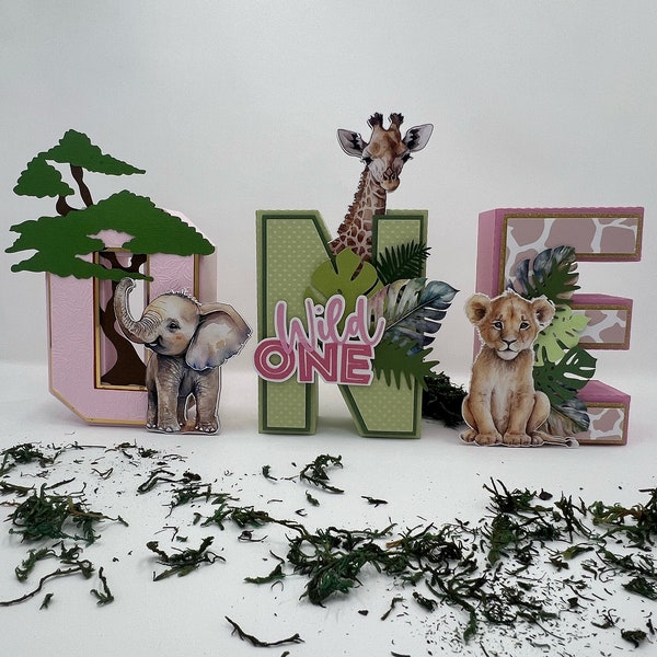 Jungle Safari 3D Letter or Number Personalized, Safari Animals 3D Letters, Wild ONE Safari Birthday, Jungle 3D Number , Safari 1st Birthday