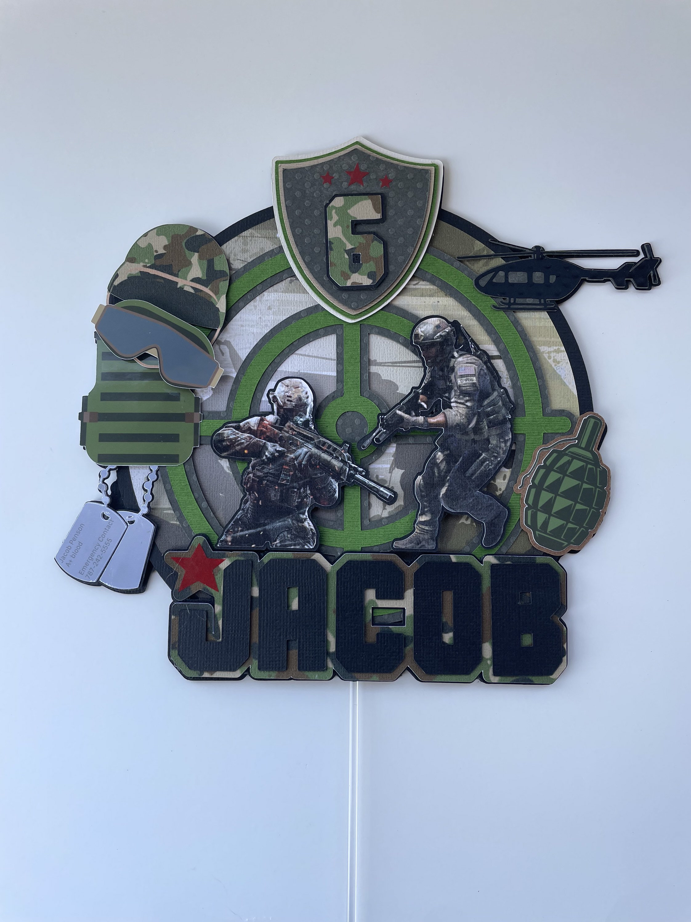 Military Cake Topper Army Cake Topper Military 3D Cake Etsy Canada