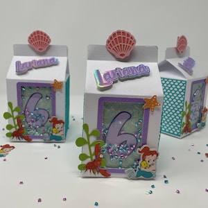 Ariel Favor Boxes: Under The Sea Party Decoration, Set of 6