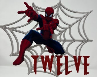 Personlig Spider-Man-tårtdekoration, Superhjälte-födelsedagsfestdekoration