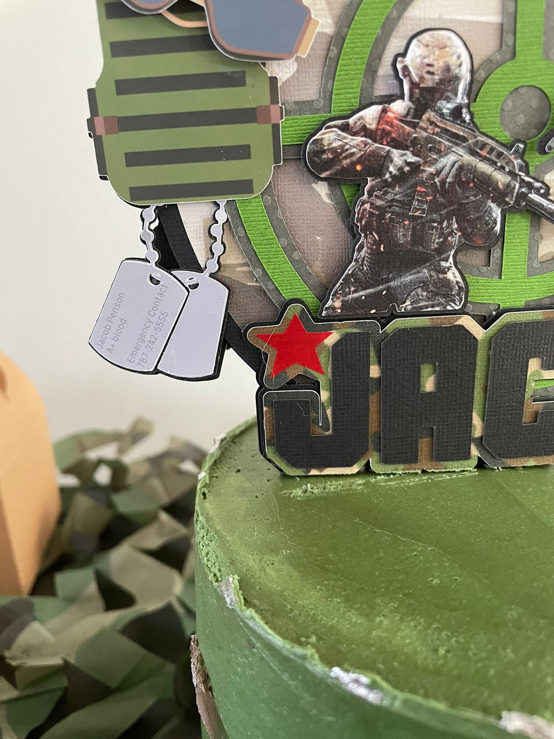 Military Cake Topper Army Cake Topper Military 3D Cake Etsy