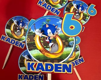 Sonic Cupcake Toppers: Sega Birthday Party Decorations (Set of 6)