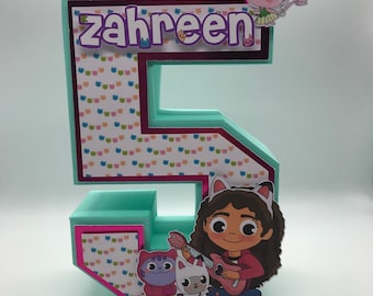 Gabby's Dollhouse Birthday: 3D Number Party Decoration