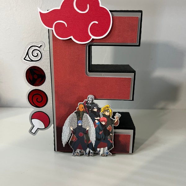 Anime 3D Letter, Anime Favor Box, Ninja Birthday, Anime Birthday Party, Anime Cup Cake Topper, Anime 3D Number, Anime Treat Bag