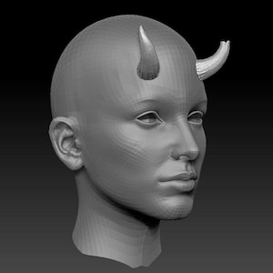 Digital 3D Model Broken Horns, STL file for fantasy fey, Teifling, demon, or dragon cosplay