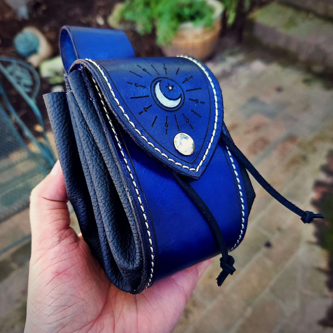 Custom Leather Belt Pouch, Handmade Drawstring Coin Purse for LARP ...