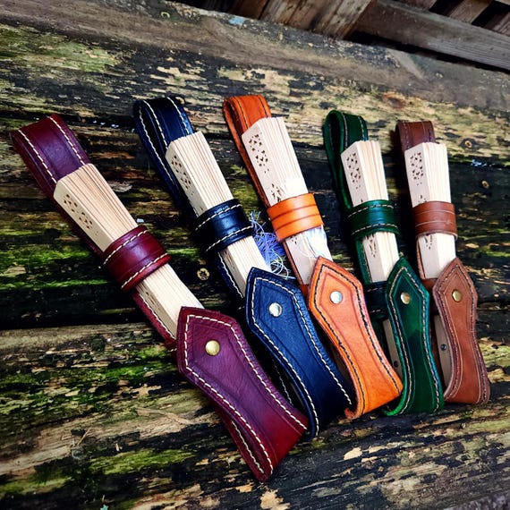 Custom Leather Fan Holster for Renaissance Fairs, LARP, Steampunk, Medieval, Viking, Or Cosplay Costumes
