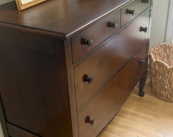 Vintage Solid Wood Dresser – Restored Original Finish –