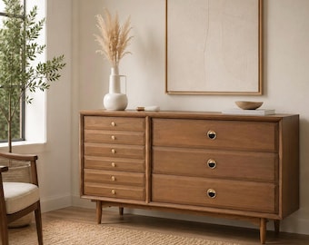 Walnut Dresser  Six Drawer MCM dresser.