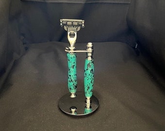 Handcrafted Shaving Razer Set and Stand