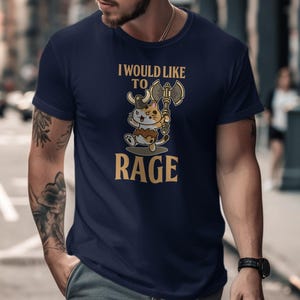 Cat Barbarian shirt. Dnd Tshirt, I would like to rage, Cute dungeon Barbarian classes for Cat lover. Dnd Tee