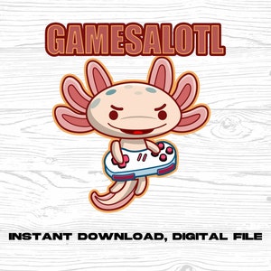 Gamer Axolotl SVG. Gamesalotl svg, png, pdf. Print File for Sublimation Or Print. Clipart, graphic, instant download, digital file.