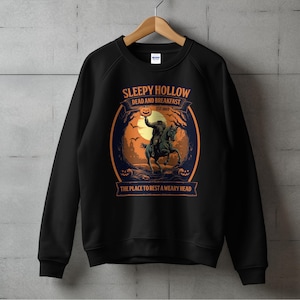 Moletom assustador de Halloween Sleepy Hollow. Moletom Headless Horseman, Halloween Horror, suéteres Dead and Breakfast. Grou Ichabod.