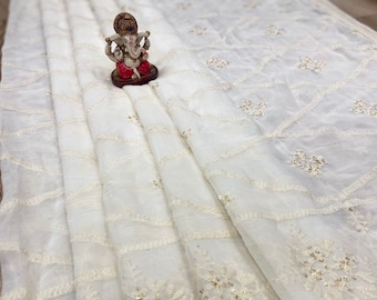 Soft Georgette dyeable Lakhnavi Embroidery Work Dupattas