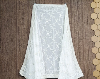 Embroidered Linen Scarf, Lakhnavi Dupatta, Georgette Shawl