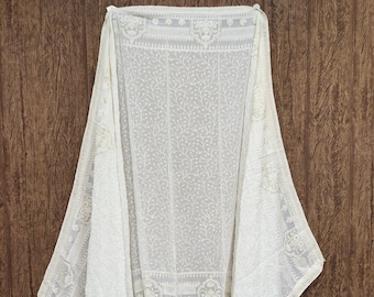 Soft Georgette dyeable Lakhnavi Embroidery Work Dupatta /Stole /Wrap