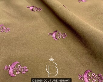 Mustard Indian Embroidered Fabric, Sewing & DIY Crafts