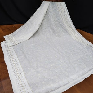 Mulmul Supima Cotton Botanica White Dupatta main image 1